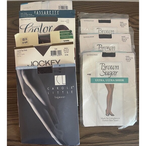 Vintage Lot of 11 Pair Pantyhose Nylons Mixed Lot Evan Picone Brown Sugar Hanes - Picture 4 of 5